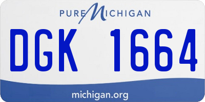 MI license plate DGK1664