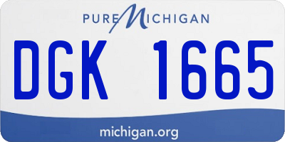 MI license plate DGK1665