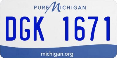 MI license plate DGK1671