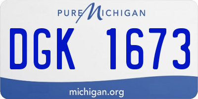 MI license plate DGK1673