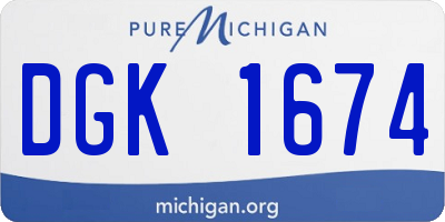 MI license plate DGK1674