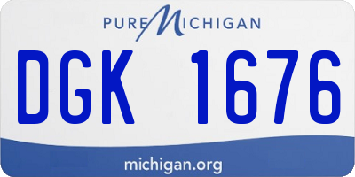 MI license plate DGK1676