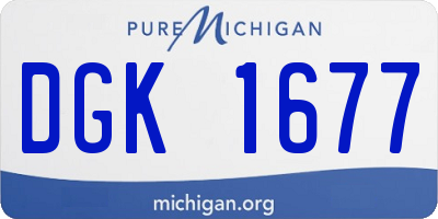 MI license plate DGK1677