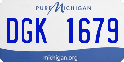 MI license plate DGK1679