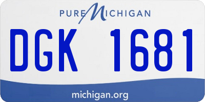 MI license plate DGK1681