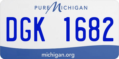 MI license plate DGK1682