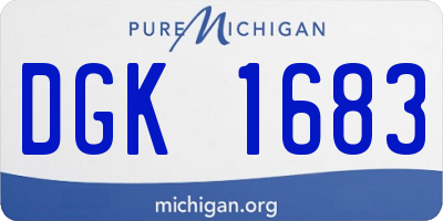 MI license plate DGK1683
