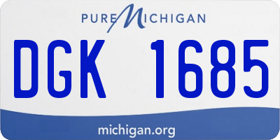 MI license plate DGK1685