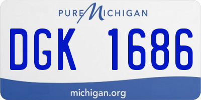 MI license plate DGK1686