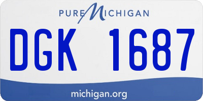 MI license plate DGK1687
