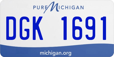 MI license plate DGK1691