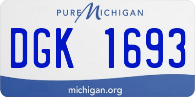 MI license plate DGK1693