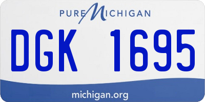 MI license plate DGK1695