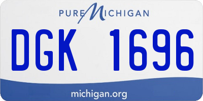 MI license plate DGK1696