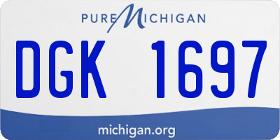MI license plate DGK1697