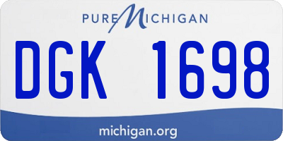 MI license plate DGK1698