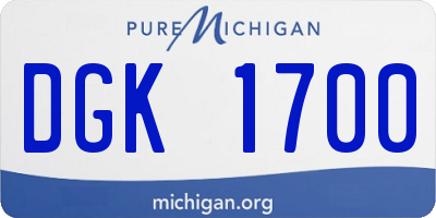 MI license plate DGK1700