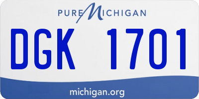 MI license plate DGK1701