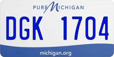 MI license plate DGK1704