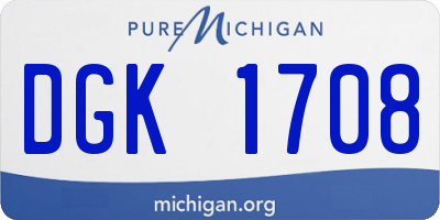 MI license plate DGK1708
