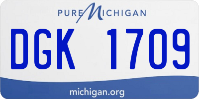 MI license plate DGK1709