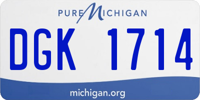 MI license plate DGK1714