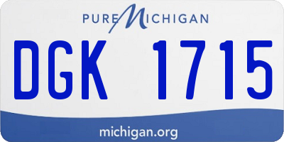 MI license plate DGK1715