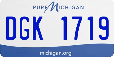 MI license plate DGK1719
