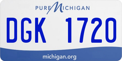 MI license plate DGK1720