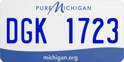 MI license plate DGK1723