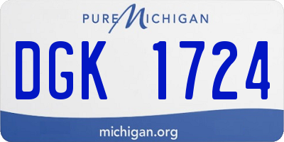 MI license plate DGK1724