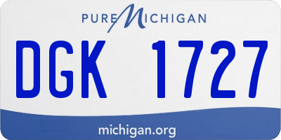 MI license plate DGK1727