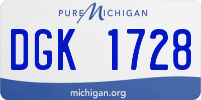 MI license plate DGK1728
