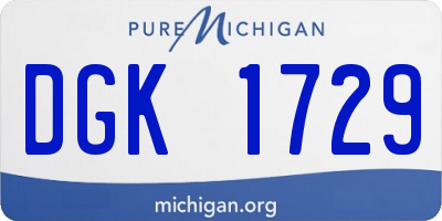 MI license plate DGK1729
