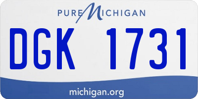 MI license plate DGK1731
