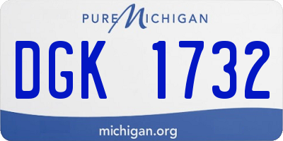MI license plate DGK1732