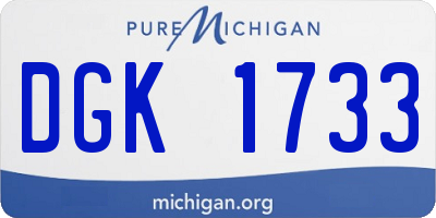 MI license plate DGK1733
