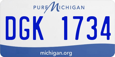 MI license plate DGK1734