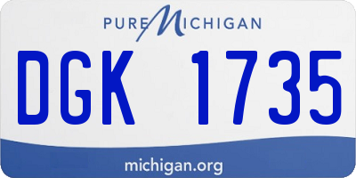 MI license plate DGK1735
