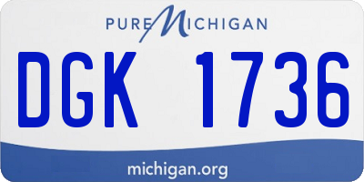 MI license plate DGK1736