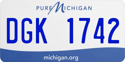 MI license plate DGK1742