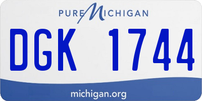 MI license plate DGK1744