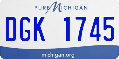 MI license plate DGK1745