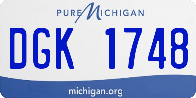 MI license plate DGK1748