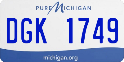 MI license plate DGK1749