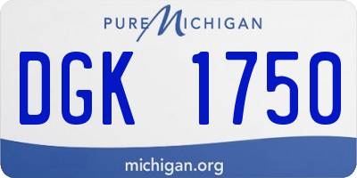 MI license plate DGK1750