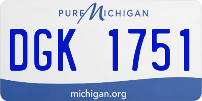 MI license plate DGK1751