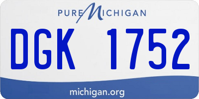 MI license plate DGK1752