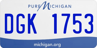 MI license plate DGK1753