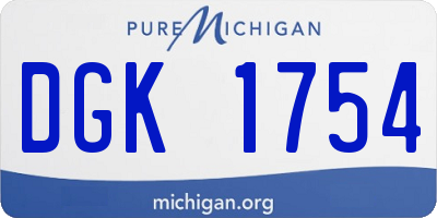 MI license plate DGK1754